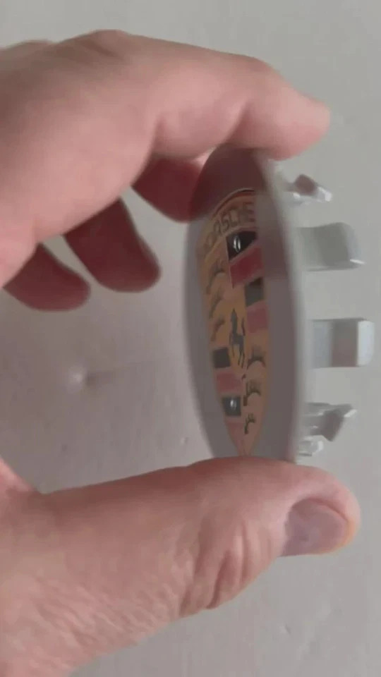 4 Porsche Silver Center Caps Concave 76mm Royal Crest 992 cayenne ,911, Carrera,