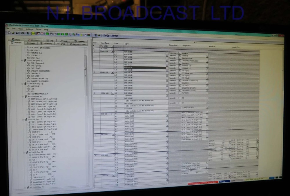 Riedel Artist intercom mainframe + cards + PC computer with director software,