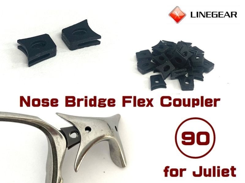 LINEGEAR Nose Bridge Flex Coupler Black for Oakley Juliet 2 pcs [NBFC90-BK]
