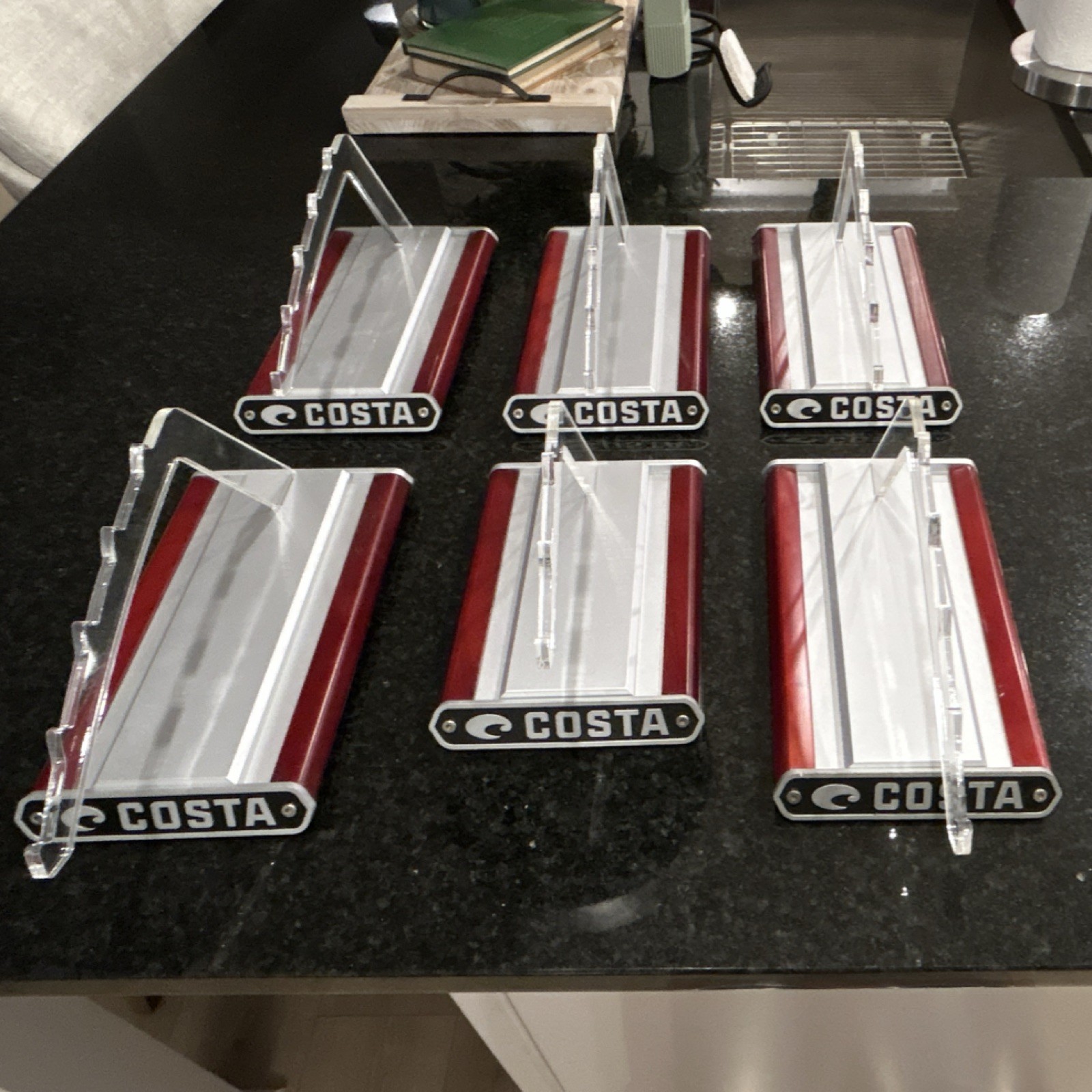 Costa Acrylic Countertop Angled Slant Back Display Case Stands Lot of 6