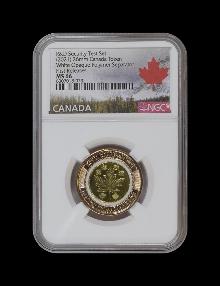 CANADA. 2021, Token, Polymer - NGC MS66 - Security Separator, White Test Ex-Set