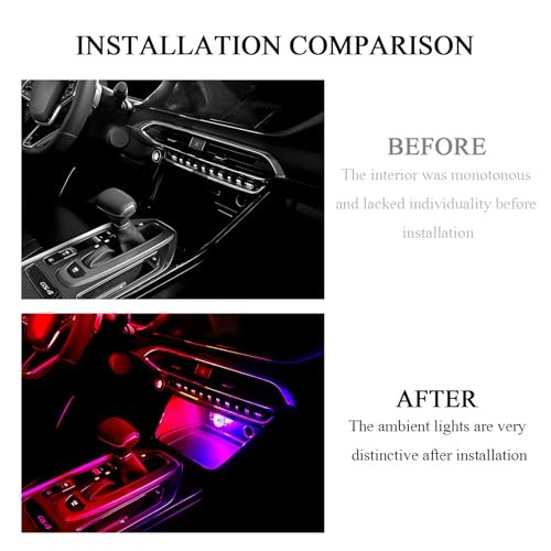 4PCS USB LED Car Interior Atmosphere Lamp, Portable Multicolor Quick Flash
