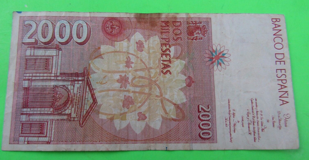 SPAIN, 2000 PESETAS, P#164, 1992(1996)
