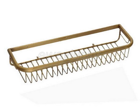 45cm Antique Brass Bathroom Accessory Shower Shelf Storage Basket Holder wba031