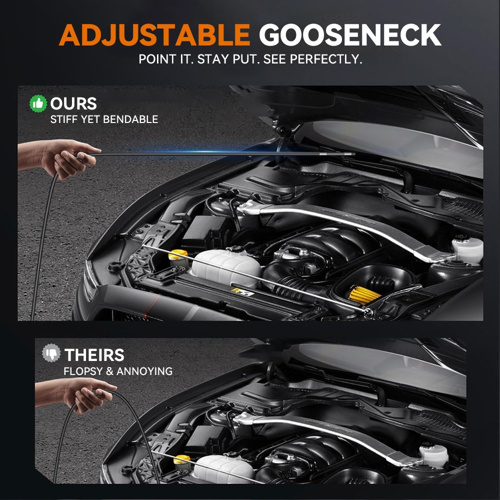 Two-Way Articulating Borescope Camera with Light Endoscope Inspection Camera