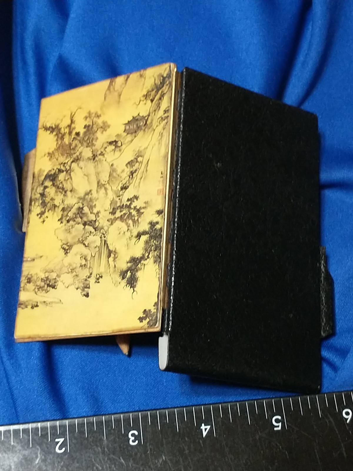 VINTAGE Celluloid Cover Pocket Notebook Mini “Memo” Notepad With Pencil PAGODA