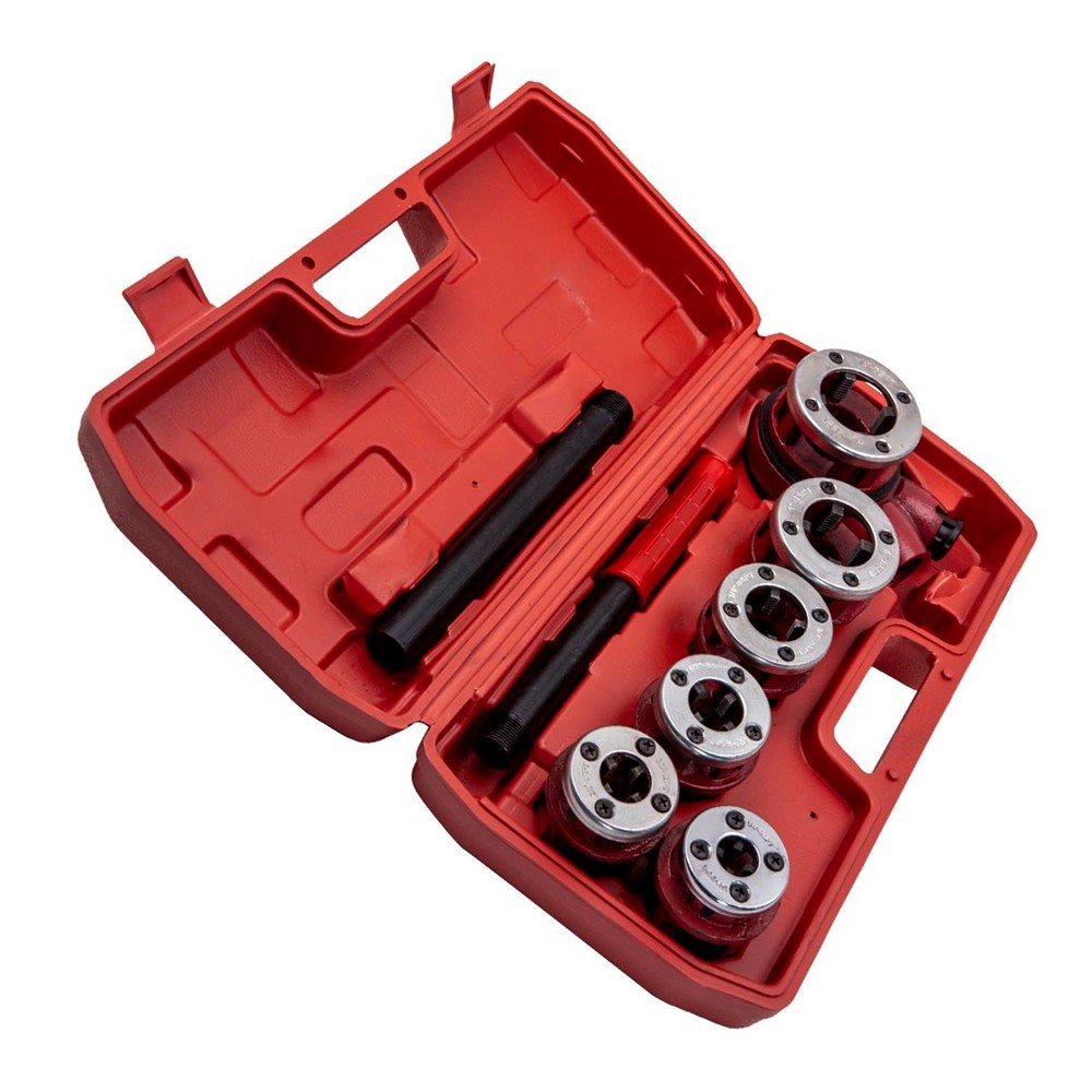 Ratcheting Pipe Thread Threader Die Handle Tool Kit Assembly 1/2'' 3/4'' Manual