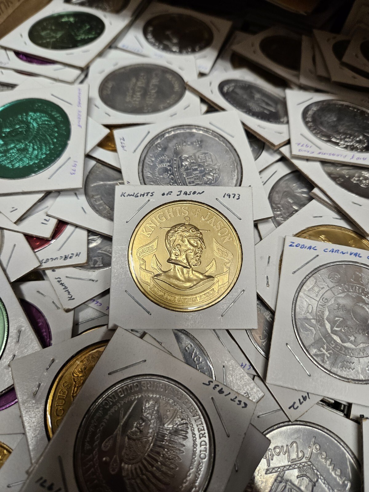 Lot of (25) Mixed Mardis Gras Tokens/Doubloons From The 1960's, 1970's & 1980's