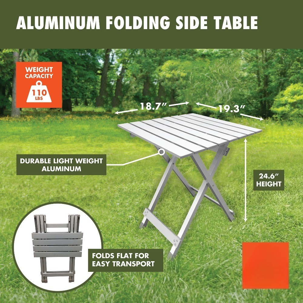 Aluminum Camping Table, Silver