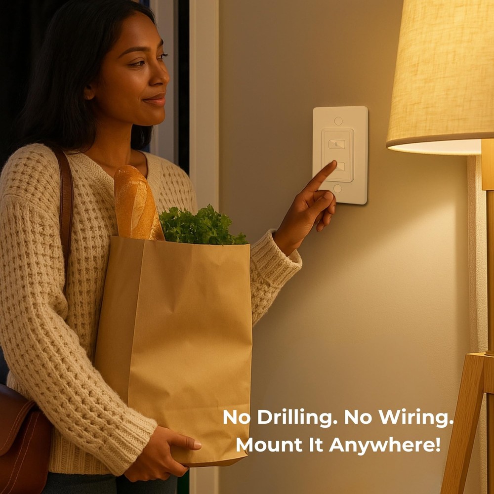 Remote Control Outlet, On Off Light Switch with Wall Plate - Wireless Control...