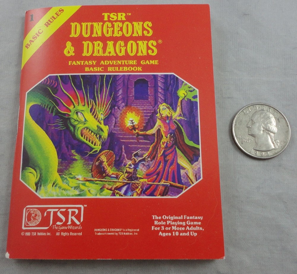 D&D Dungeons & Dragons Red Book Basic Rules 4" *MINIBOOK* w/partial box TSR2014