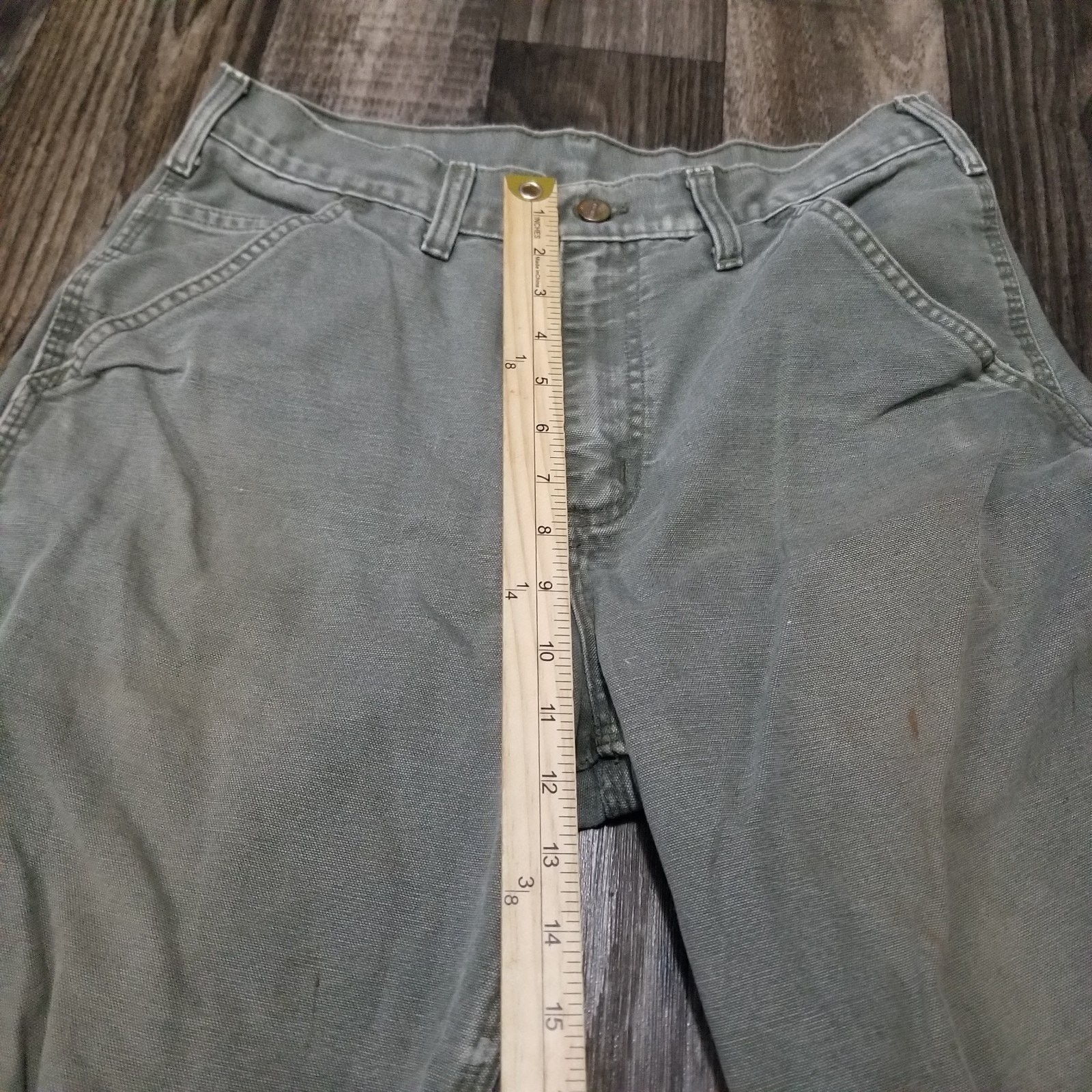 Carhartt Pants Men's 32x32 Moss Green Carpenter Dungaree Fit Canvas Duck B11 MOS