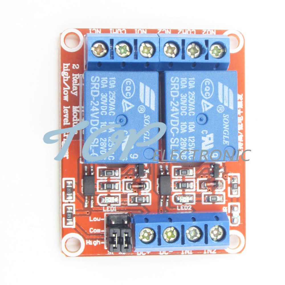 2pcs DC 24V 2-Channel Optically Isolated Control Relay PCB Board Module new