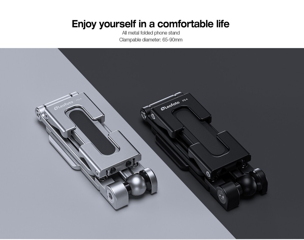 Leofoto PS-4 Foldable Multi-Functional Smartphone Clamp Silver