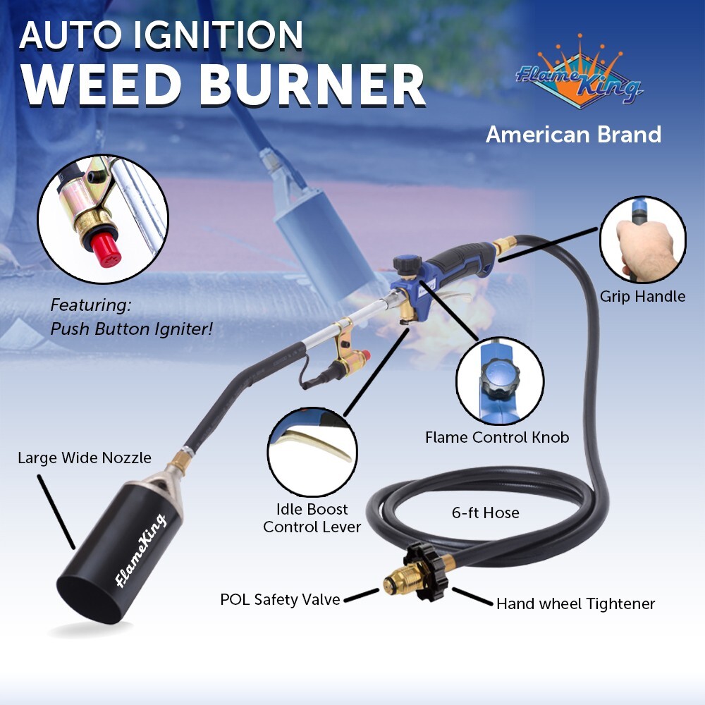 340,000 BTU Propane Torch Self Igniting with Turbo Blast Trigger and Flow Valve