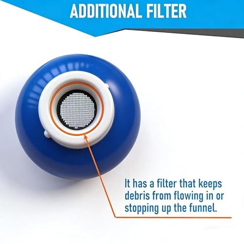 27" Bendable Transmission Funnel with Filter and Switch, Multi-Purpose 25 Blue