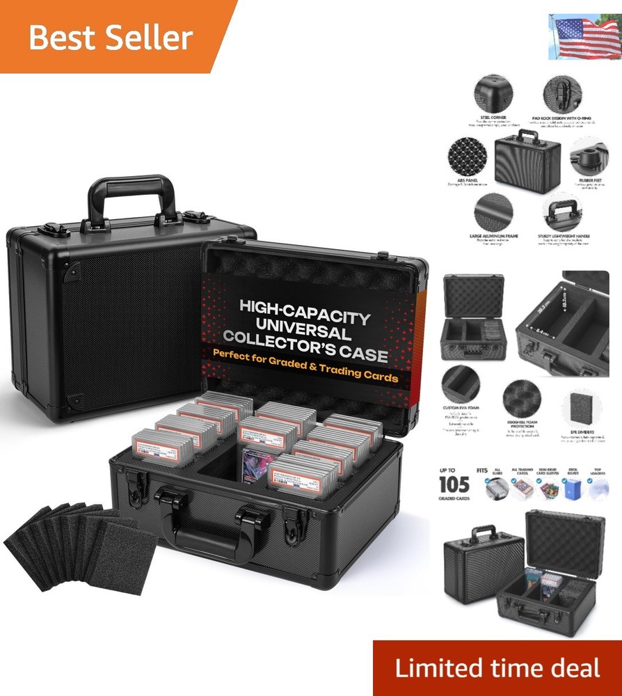 Quick Lock Graded Card Box - Includes EPE Foam Dividers for Ultimate Protection