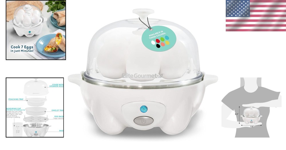 Versatile Electric Egg Maker - Prepare Perfect Eggs with Buzzer and Recipe Guide