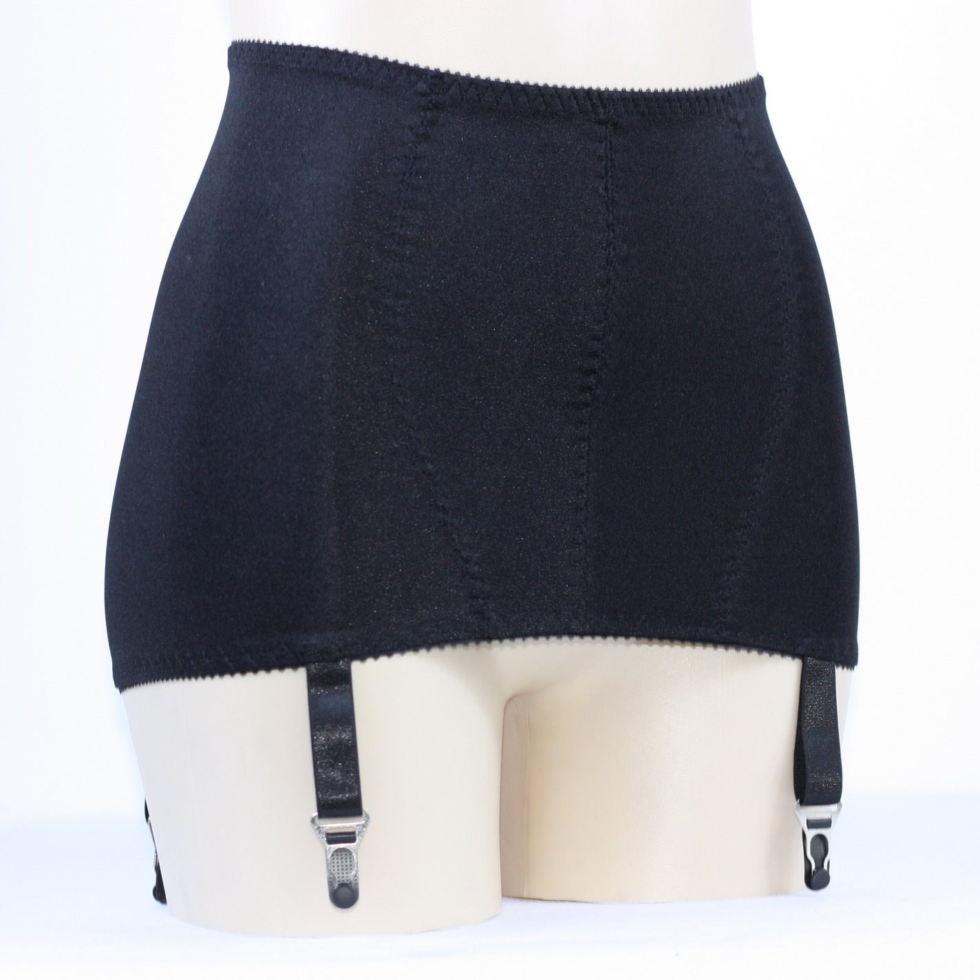 Luxallacki High Waist Open Bottom Girdle Skirt with Garter Straps for Stockings