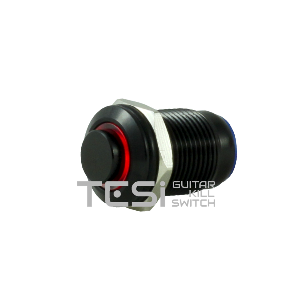Tesi POCO 12MM LED Momentary Push Button Guitar Kill Switch Black/Red