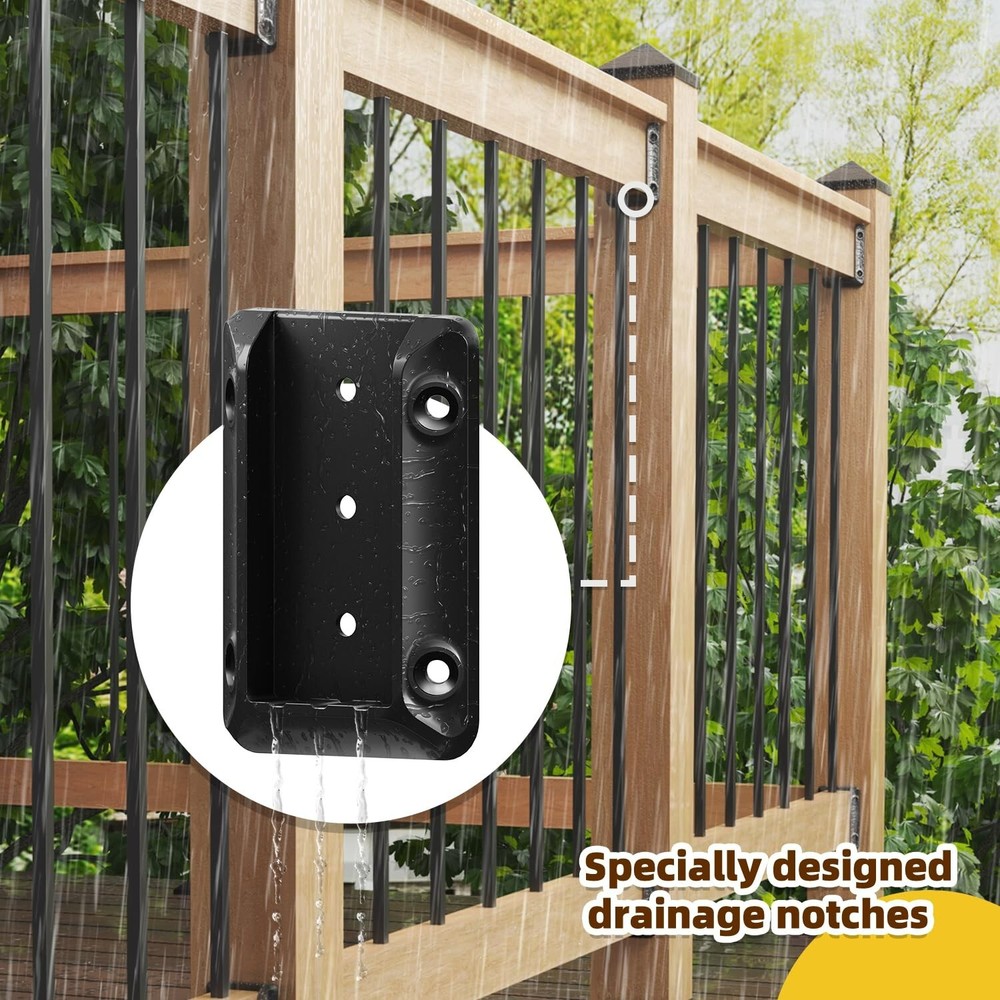 30 Pcs Deck Railing Bracket Connectors for 2"×4“ (Actually 1.5”x3.5“)