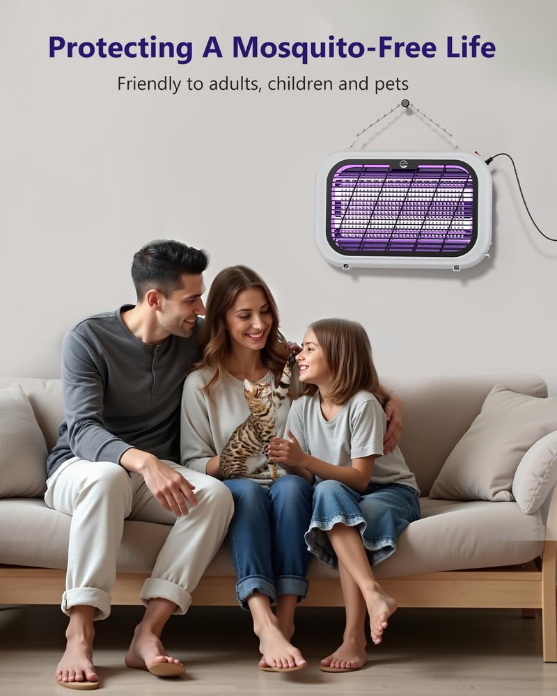 Indoor Electric Bug Zapper, Powerful Fly Zapper with Double-Layer High-Voltage G