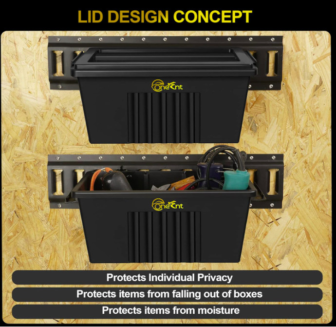 2 Pack E-Track Basket| E Track Box Storage Bin for E-Track Accessories for En...