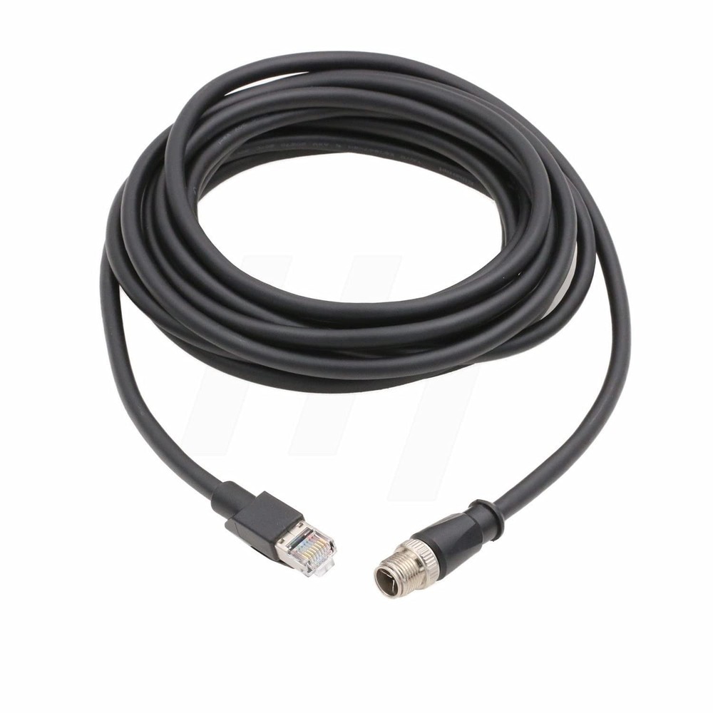Ethernet M12 8 Pin X-Code to RJ45 Cable for Cognex Data Man Reader Baumer Bas...