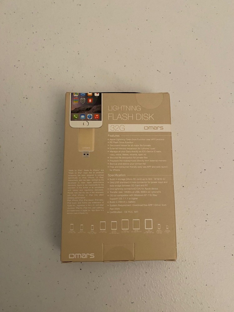 Omars 32GB Lightning Flash Disk New iPod iPhone iPad