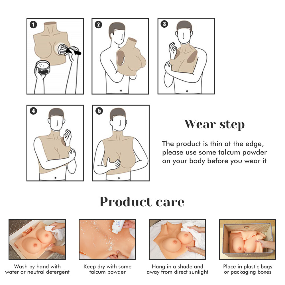 Silicone Realistic Breast Forms Fake Boobs For Crossdresser Drag Queen A-H Cup