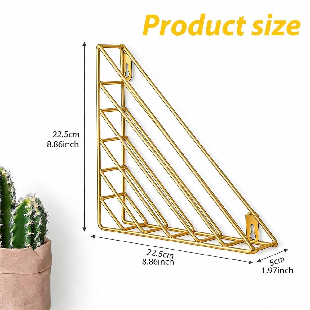 Triangle Wall Bookshelf Decorative Rack Display Multipurpose Storage File Holder
