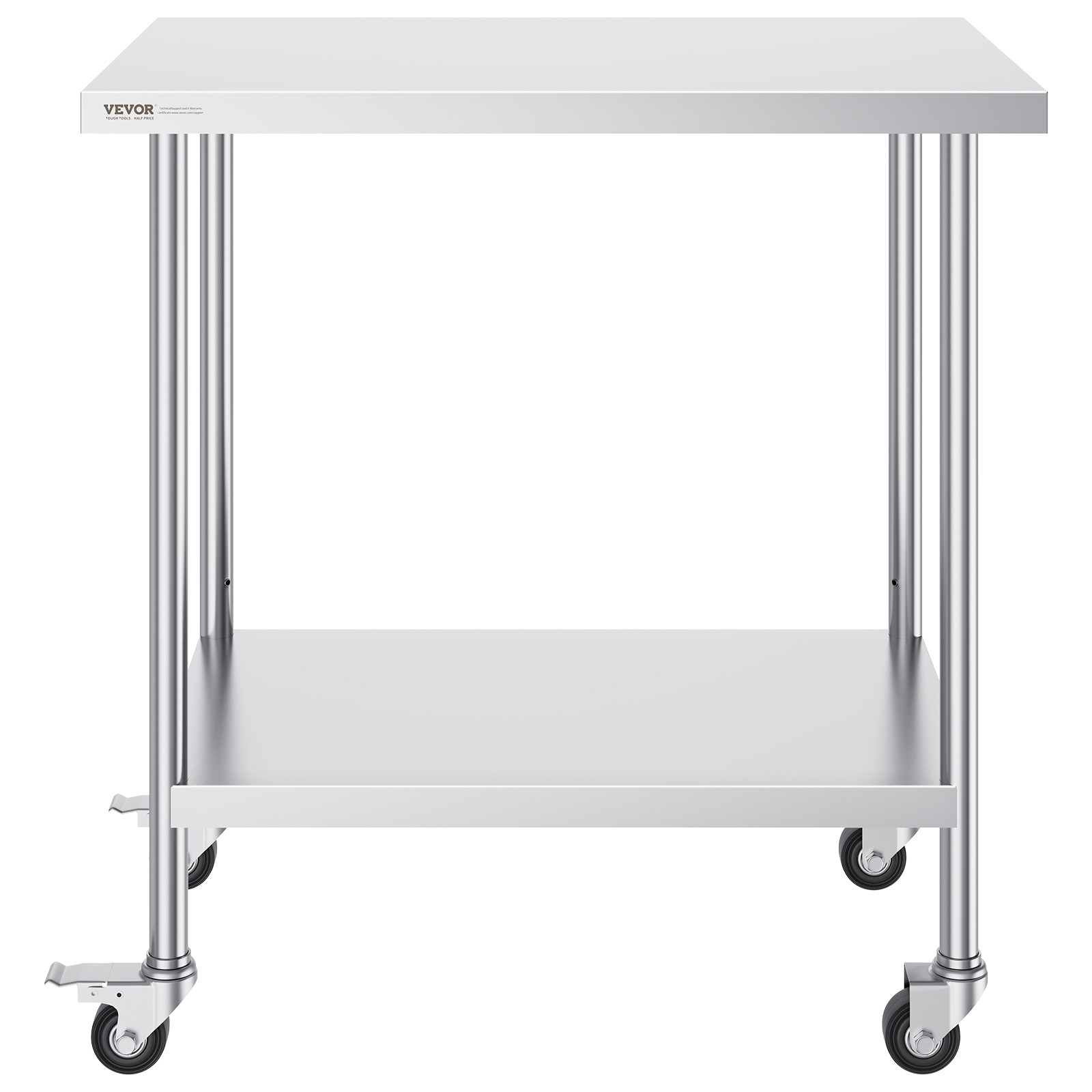 VEVOR Stainless Steel Work Table Commercial Prep Table 24x36 Inch With 4 Casters
