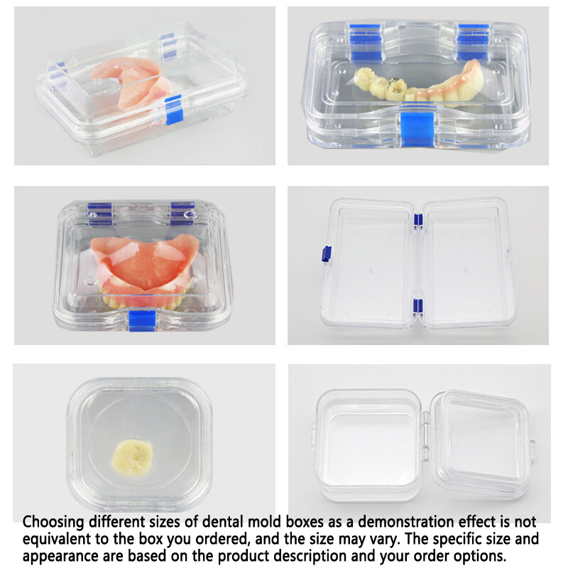 6 Pack Membrane Case Denture Box Inlay Fragile Hinged Display For False Teeth