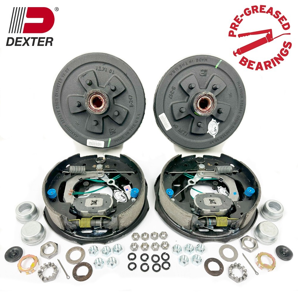 Dexter Pre-Greased 3500 Trailer Axle Self-Adjusting Electric Brake Kit 5-4.5" BC