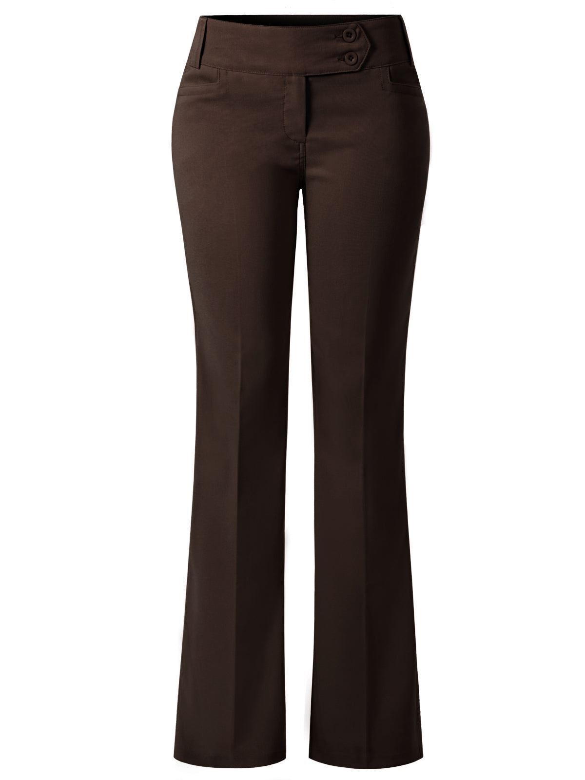MixMatchy Relaxed Boot-Cut Stretch Office Pants Trousers Slacks