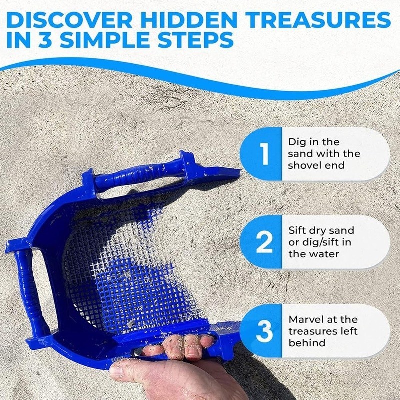 Treasure Digger Sand Sifter Tool Beachcombing Shells Shark Teeth Finds New