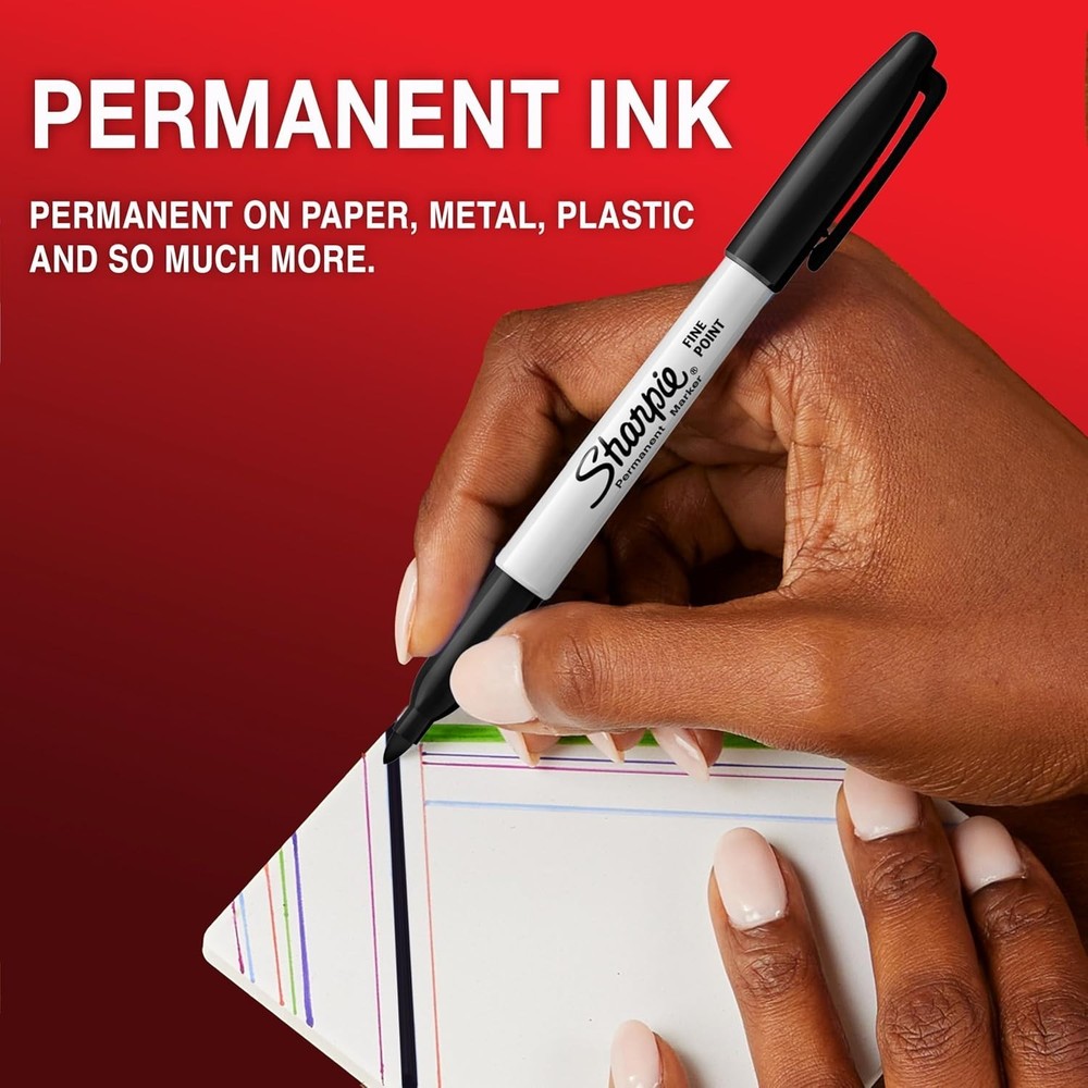 Ultra-Fine Black Permanent Marker - Quick-Drying, Water Resistant, 1 Count