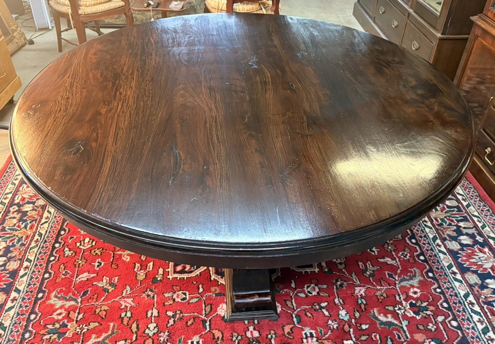 Vintage 60" Round Table Solid Hardwood Barley Twist Dining & Entry Table