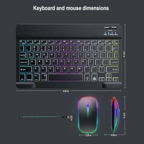Bluetooth Keyboard and Mouse Combo for iPad - Rechargeable Wireless Keyboard.
