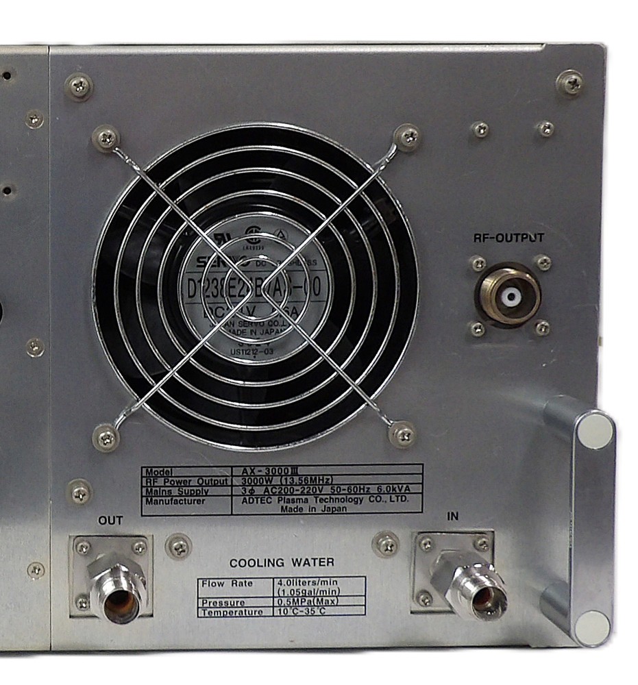 ADTEC Plasma Technology AX-3000III 3000W RF Plasma Generator Untested Surplus