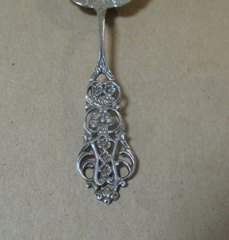 Vintage GEWE M Swedish Silver Berry Serving Spoon Signed
