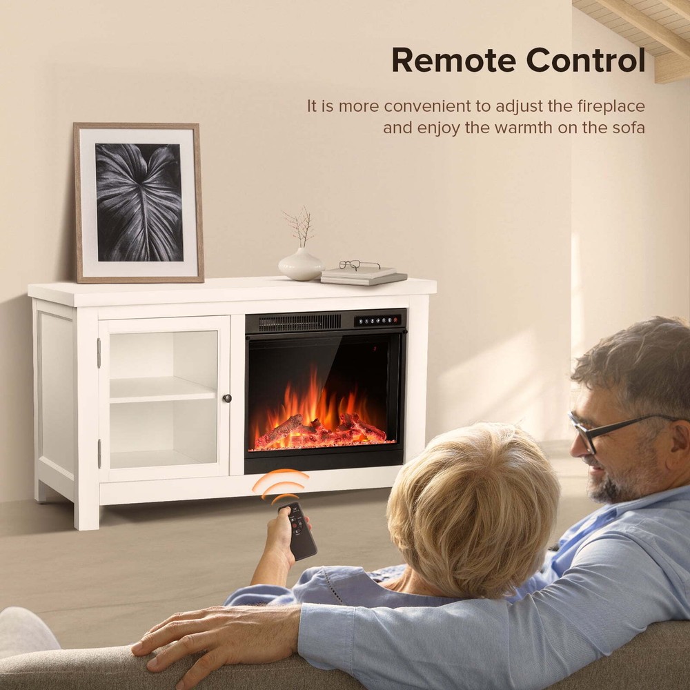 48'' Electric Fireplace Mantel，Remote Control, Adjustable LED Flame