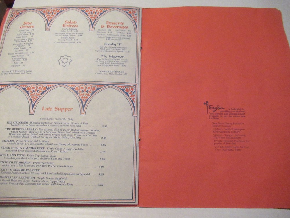 Tangier Restaurant Menu - Akron, Ohio
