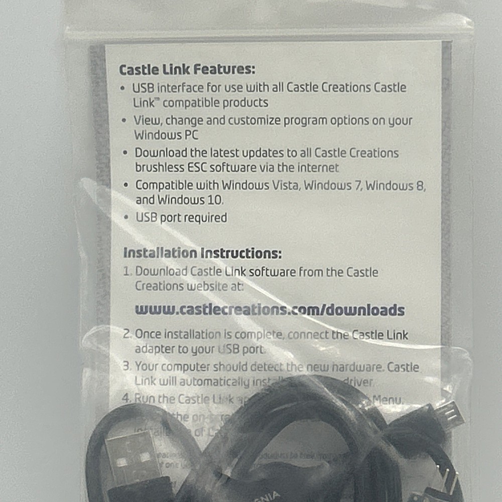 Castle Creations Castle Link V3 USB Programmer Adapter Kit Device & Cable OEM