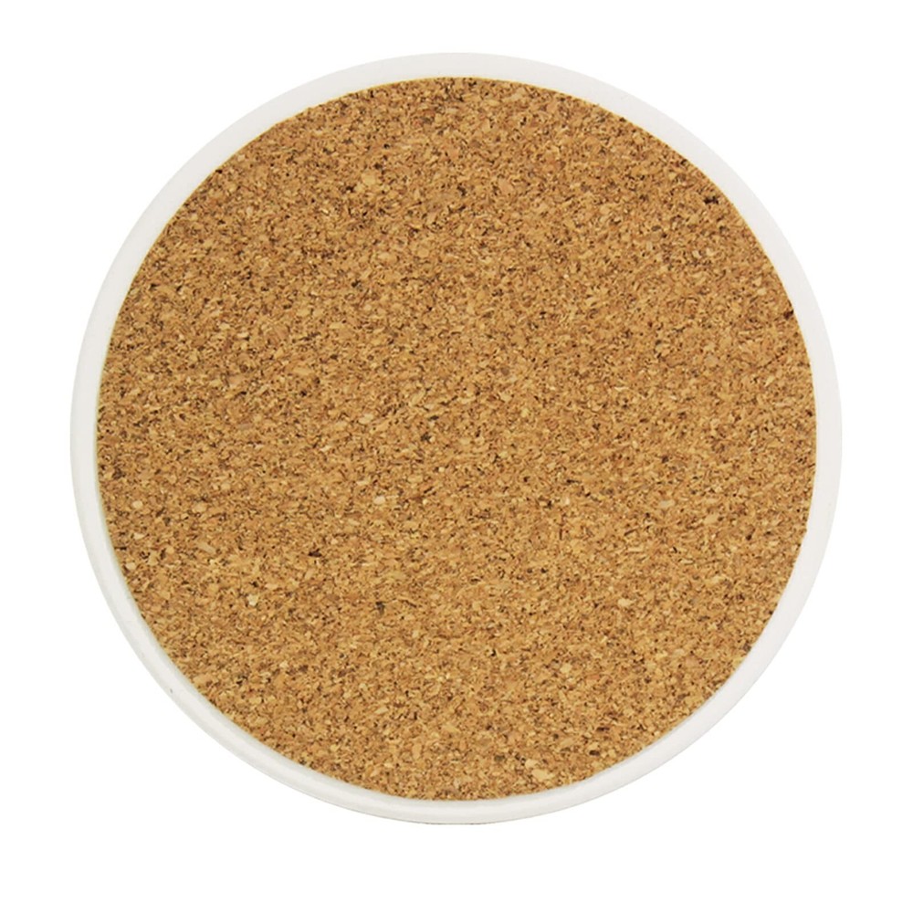 Green Coasters for Drinks Absorbent Ceramic Coaster Set Cork Base Cups Place ...