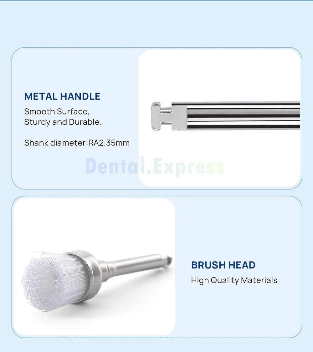Dental Polishing Brushes Prophy Brush White Nylon Bowl Flat Latch RA Polisher