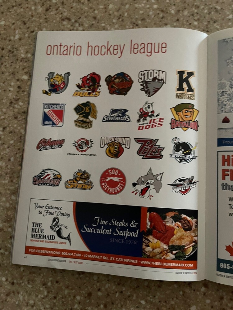 Niagara Icedogs First Game Meridian Centre Program 10-16 2014 *2014/15 Yearbook