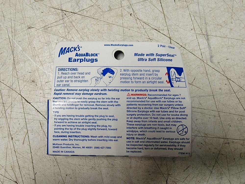 Mack's Aqua Block Ear Plugs 2 Pair