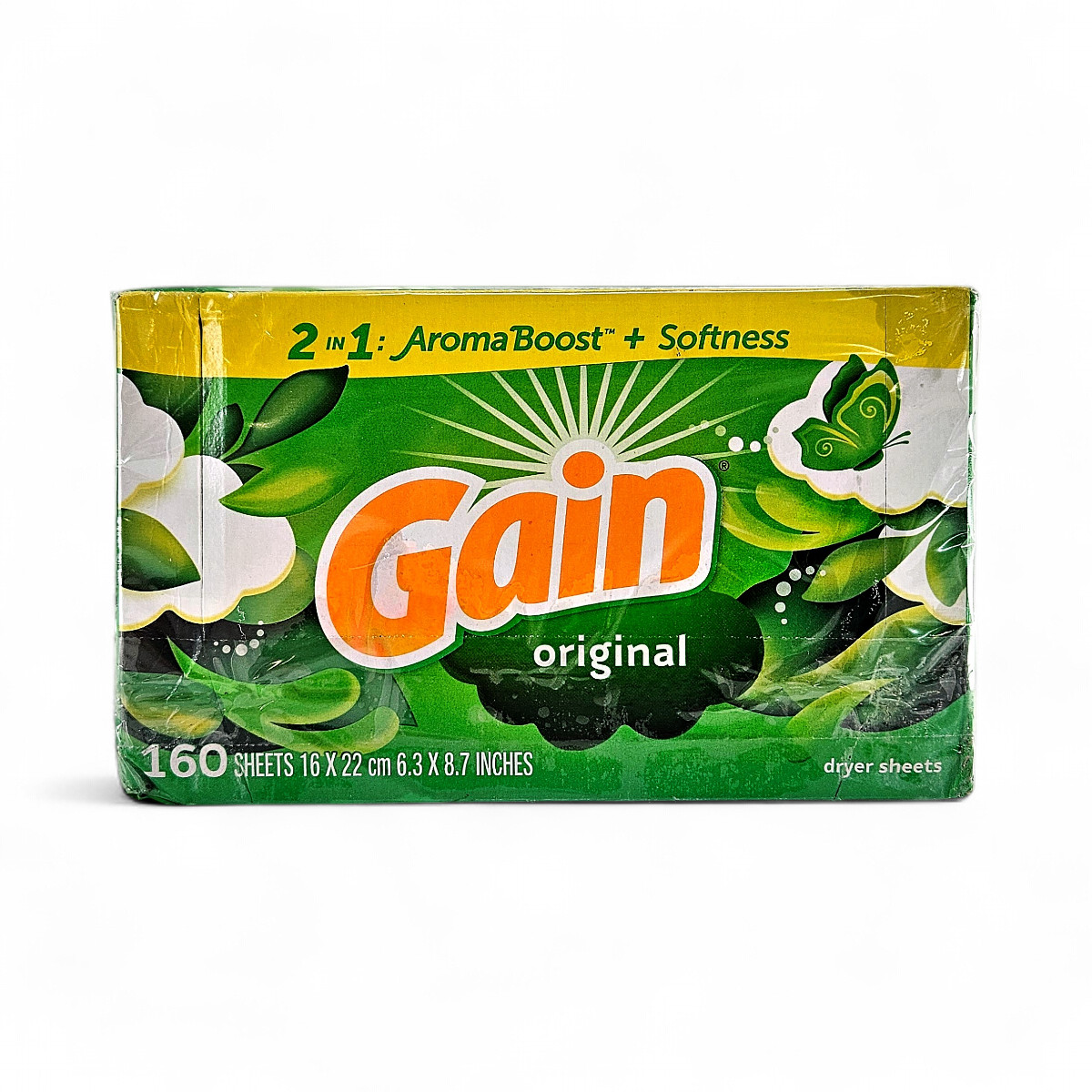 Gain Dryer Sheets AromaBoost + Fabric Softener, Original Scent - 320 Count
