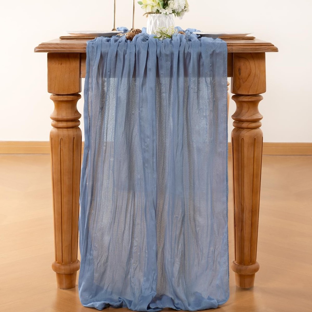Dusty Blue Table Runner Cheesecloth Table Runner 10 Pack 10FT Rustic Spring T...